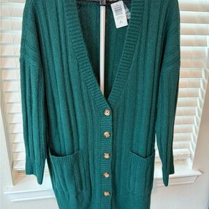 Torrid Teal Button-Up Cardigan Sweater